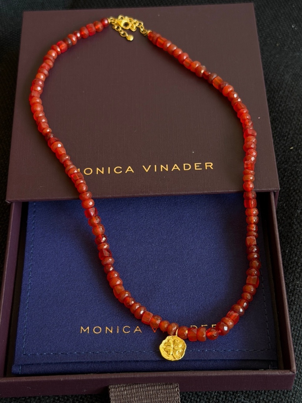 Monica Vinader Red Gemstone Beaded Necklace
